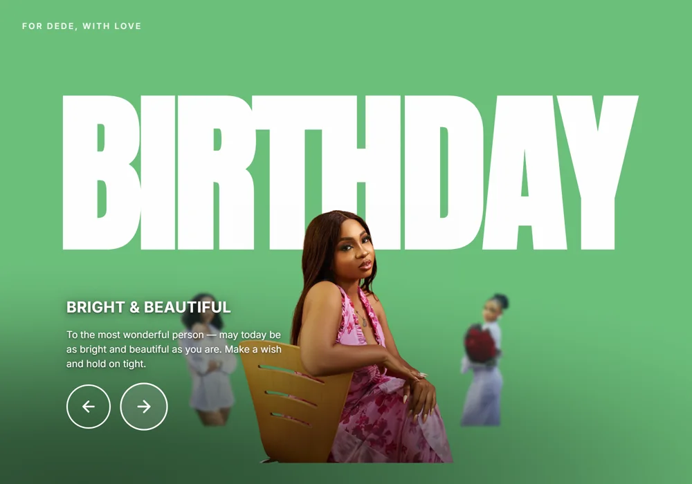 A second opening slide with a different photo and message